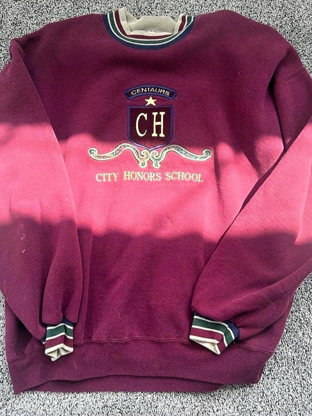 GENUS City Honors School Centaurs CH sweatshirt Embroidered Burgundy 2X